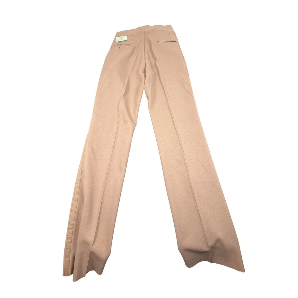 70s Palm Beach Mens Polyester 2 Piece Suit 2 Tone Tan 36S 30X37 Unhemmed Pants